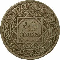 Morocco Muhammad V - 20 Silver Francs - 1352 AH /(1933 / 1934) Paris