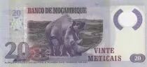 Mosambik 20 Meticais - S. M. Machel - Rhinoceros - P.149b Polymer 2017 - UNC