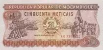 Mozambico 50 Meticais Soldiers, flag ceremony - 1986
