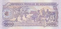 Mozambico 5000 Meticais - Sculptures - Musicians - 1989 - DA Series