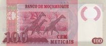 Mozambique 100 Meticais - Samora M. Machel - Giraffes - Polymer - 2011 - Serial CB - P.151a
