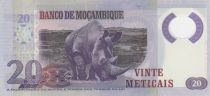Mozambique 20 Meticais - S. M. Machel - Rhinoceros - P.149b Polymer 2017 - UNC