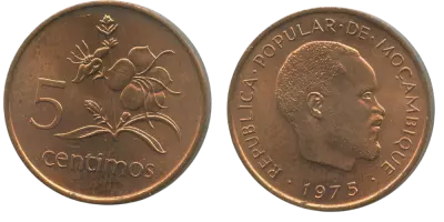 Mozambique 5 Centimos Pr�sident Samora Machel - 1975