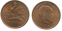 Mozambique 5 Centimos Président Samora Machel - 1975