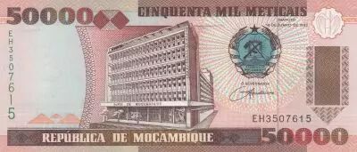 Mozambique 50000 Meticais - Bank of Mozambique - Hydroelectric dam - 1993 - Serial EH - P.138