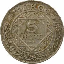 Muhammad V - 5 Silver Francs - 1352 AH /(1933 / 1934) Paris
