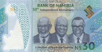 Namibia 30 Dollars - 30 Years of Independence 2020 - Polymer - Series A
