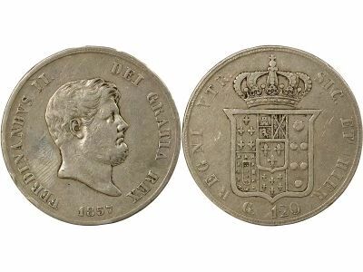 Naples and Sicily Ferdinand II - 120 Silver Grana - 1857 Naples