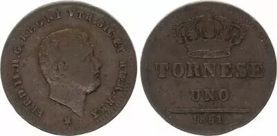 Naples et Sicile 1 Tornese Ferdinand II - 1851 - KM.358