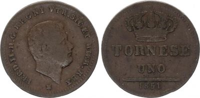Naples et Sicile 1 Tornese Ferdinand II - 1851 - KM.358