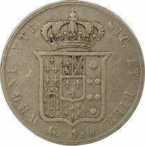 Naples et Sicile Ferdinand II - 120 Grana Argent - 1857 Naples
