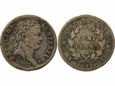 Napoleon I - 1/2 Silver Franc, Empire - 1811 D Lyon