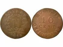 Napoleon I - 10 Centimes, Siege of Antwerp - 1814 W