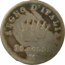 Napoleon I - 15 Silver Soldi - 1808 M Milan