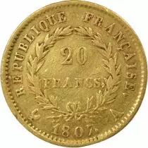 Napoleon I - 20 Gold Francs, Bare Head, Gregorian Cal. - 1807 A Paris
