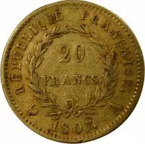 Napoleon I - 20 Gold Francs, Bare Head, Gregorian Calendar - 1807 A Paris