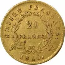 Napoleon I - 20 Gold Francs, Empire - 1810 W Lille