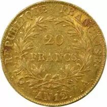 Napoleon I - 20 Gold Francs, Intermediate Bust - Year 12 A Paris