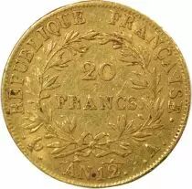 Napoleon I - 20 Gold Francs, Intermediate Bust - Year 12 A Paris