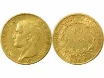 Napoleon I - 40 Gold Francs, Bare Head - 1806 A Paris