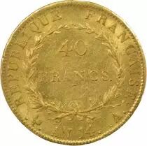 Napoleon I - 40 Gold Francs, Rev. Calendar - Year 14 A Paris
