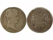 Napoleon I - 5 Silver Francs, Bare Head, Greg. Calendar - 1807 L Bayonne