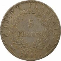 Napoleon I - 5 Silver Francs, Empire - 1811 BB Strasbourg