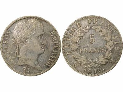 Napoleon I - 5 Silver Francs, Empire - 1812 MA Marseille