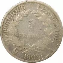Napoleon I - 5 Silver Francs, Laureate Head, Republic - 1808 A Paris
