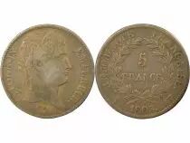Napoleon I - 5 Silver Francs, Laureate Head, Republic - 1808 W Lille