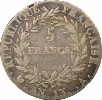 Napoleon I - 5 Silver Francs, Revolutionary Cal. - Year 13 A Paris