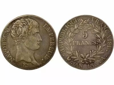 Napoleon I - 5 Silver Francs, Revolutionary Cal. - Year 13 IA Paris