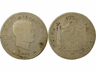 Napoleon I - 5 Silver Lire - 1808 M Milan