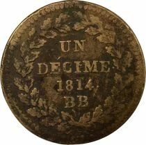 Napoleon I - Decime, Siege of Strasbourg - 1814 BB with points