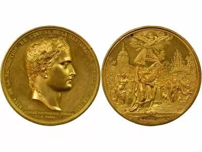 Napoleon I - Gilded Copper Medal, Return of the Ashes - (1844)