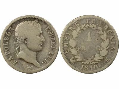 Napoleon I - Silver Franc, Empire - 1810 K Bordeaux