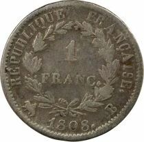 Napoleon I - Silver Franc, Laureate Head, Republic - 1808 B Rouen