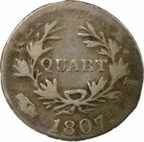 Napoleon I - Silver Quater Franc, Bare Head, Greg. Cal. - 1807 I Limoges