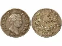 Napoleon I - Silver Quater Franc, Greg. Calendar - 1806 A Paris