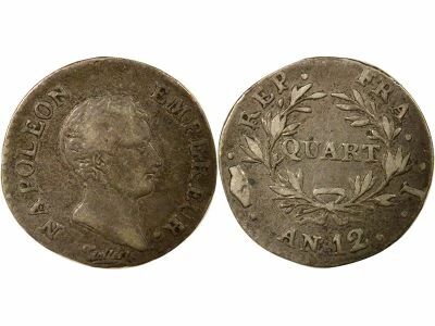 Napoleon I - Silver Quater Franc, Revolutionary Cal. - Year 12 I Limoges