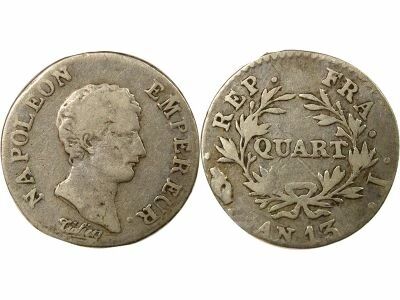 Napoleon I - Silver Quater Franc, Revolutionary Cal. - Year 13 I Limoges