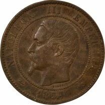Napoleon III - 10 Cents, Bare Head - 1854 B Rouen