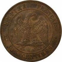 Napoleon III - 10 Cents, Bare Head - 1854 B Rouen
