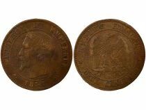 Napoleon III - 2 Centimes, Bare Head - 1856 B Rouen