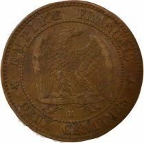 Napoleon III - 2 Centimes, Bare Head - 1856 B Rouen