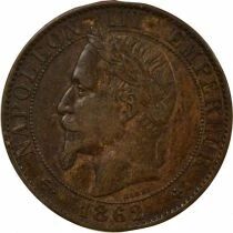 Napoleon III - 2 Centimes, Laureate Head - 1862 Big BB Strasbourg