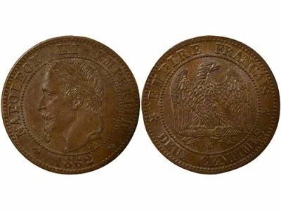 Napoleon III - 2 Centimes, Laureate Head - 1862 K Bordeaux