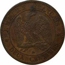 Napoleon III - 2 Cents, Bare Head - 1854 A Paris