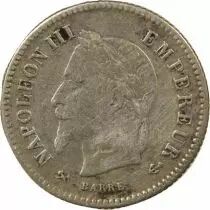 Napoleon III - 20 Silver Centimes , Large Diameter - 1867 K Bordeaux