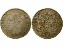 Napoleon III - 20 Silver Centimes, Bare Head - 1860 A Paris